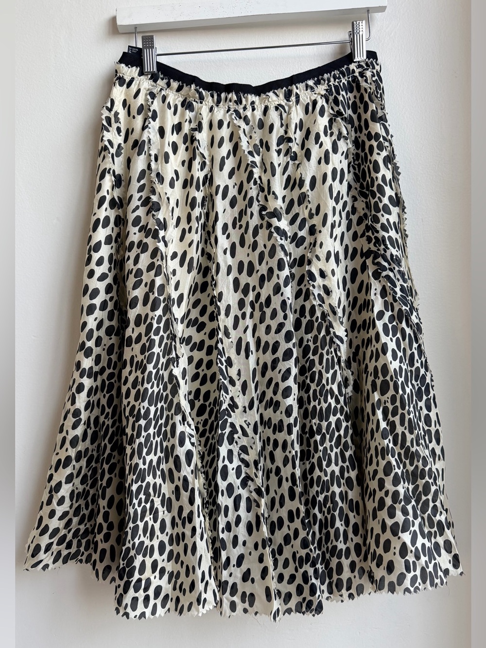 DKNY 100% Silk Animal Print A-Line Midi Skirt NWT Women’s Size 4